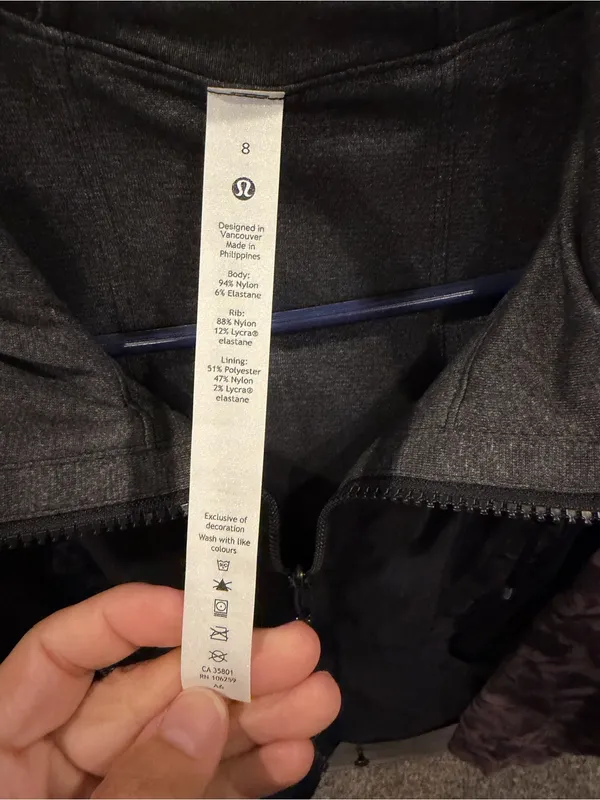 lululemon athletica Black Hooded Zip Dance Studio Reversible Jacket Size 8 - Image 2