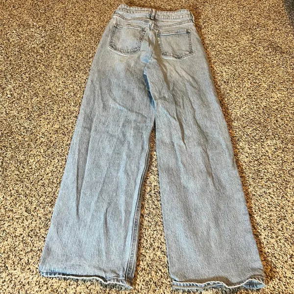 Old‎ Navy Womens Jeans Sky High Wide Leg Light Wash Distressed Size 00 - Image 7