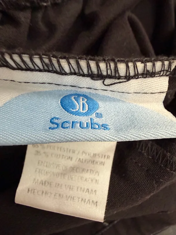 SB Scrubs Black Drawstring Scrub Pants with Pink Accents - Image 4