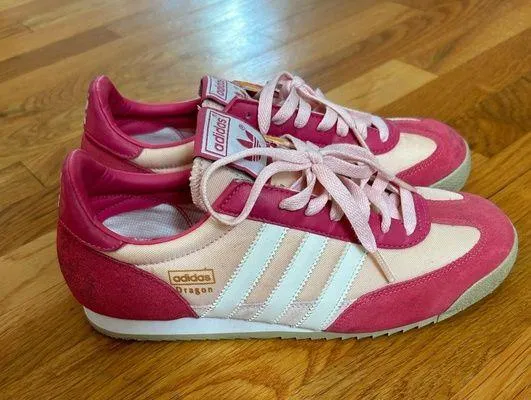 Rare Adidas Hot Pink, Soft Pink and White Sneakers - Image 2