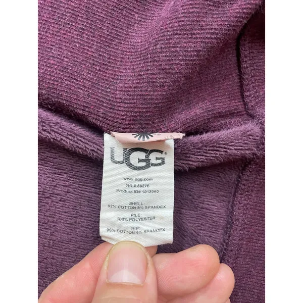 UGG Clara Hoodie Womens M Plum Purple Full Zip Fitted Stretch Sweatshirt - Image 11