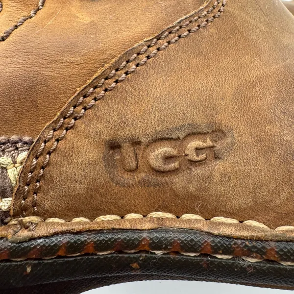 UGG Kona Leather Shearling Boots 9 Brown Tan Suede Toggle 5156 Winter Aspen Cozy - Image 10