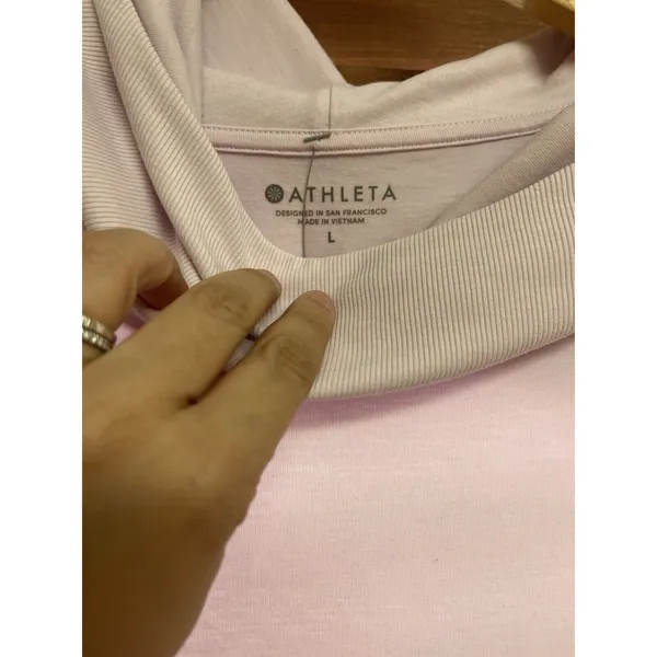 Athleta Essence Hoodie Simply Lilac Pink Long Sleeve Tunic Length Size‎ Large - Image 4