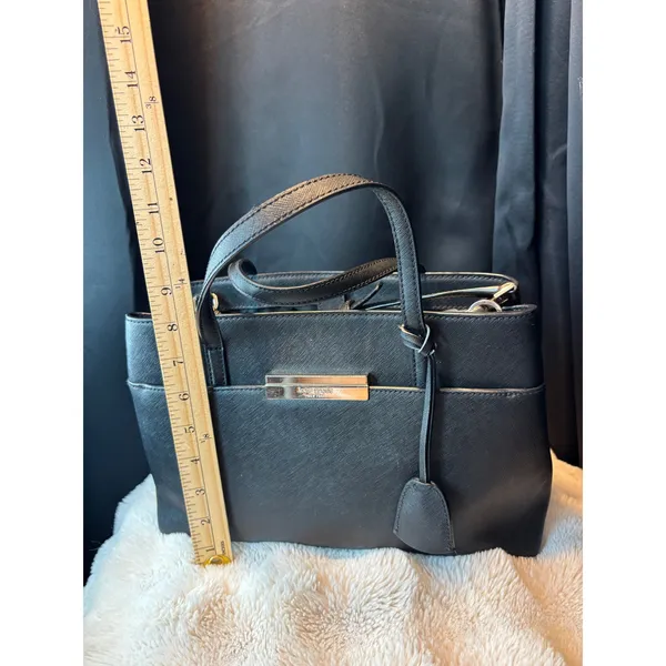 Kate Spade New York Black Saffiano Leather Satchel Crossbody Bag Gold Hardware - Image 3