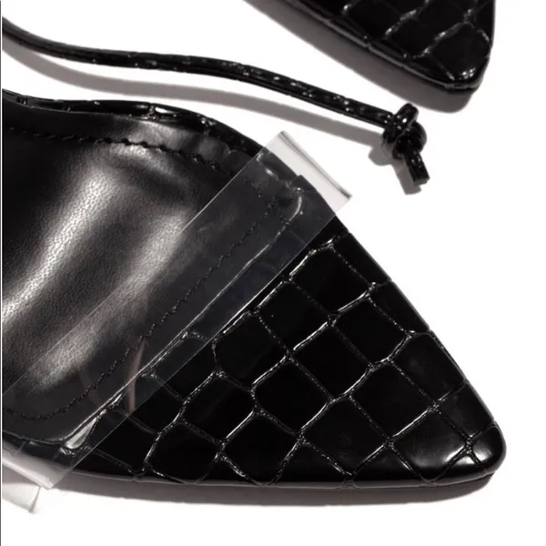 So Me Black Strappy Heels Size 6 - Image 4