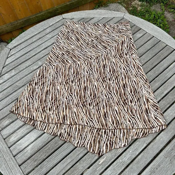 Vintage‎ brown animal print skirt size XL - Image 5