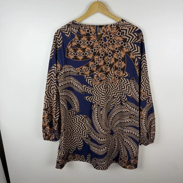 Farm‎ Rio Smocked Geometric Print Beaded Cotton Mini Dress Small Boho Abstract - Image 6
