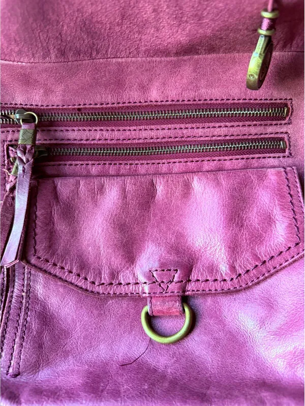 The Sak Vintage Burgundy Leather Tote Bag with Multiple Pockets - Image 3