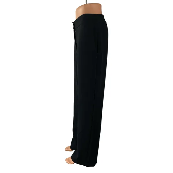 Aritzia Wilfred Women's Black High Rise Palazzo Wild Leg Trousers Dress Pants 6 - Image 2