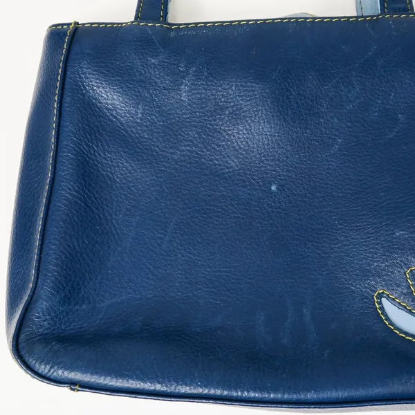 Vintage Y2K Rolfs Genuine Leather Blue Leather Mini Bag - Image 6