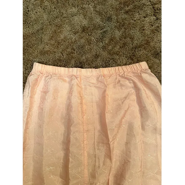 Vintage Handmade Baby Pink Floral Jacquard Skirt Romantic Coquette Aesthetic - Image 3