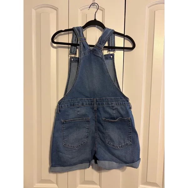 RE generation by Celebrity Pink Denim Shortalls Medium Wash Blue Overalls Large‎ - Image 4