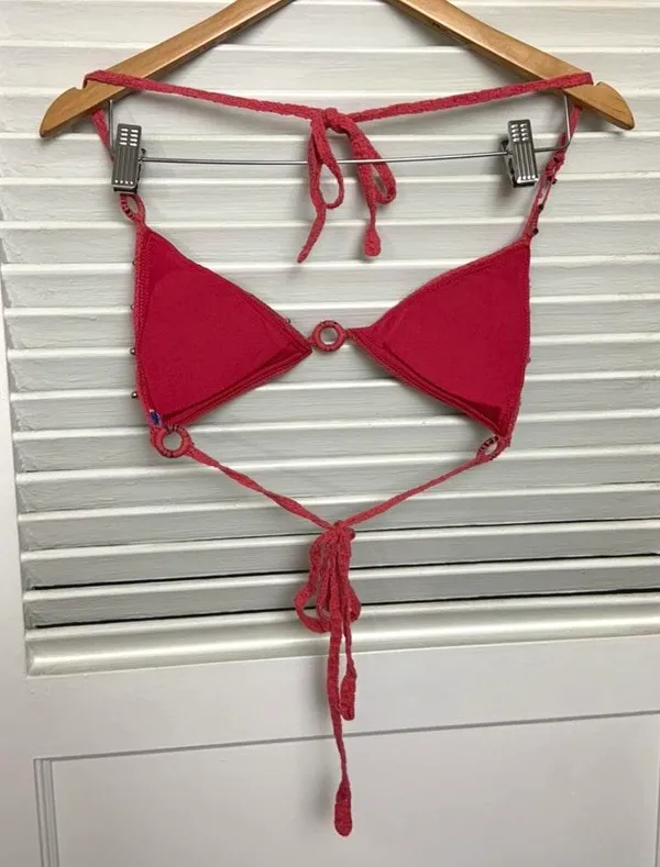 Pink Crochet Bikini Top - Image 6