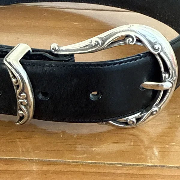 Brighton Belt Black Leather Studded Detail Women Size‎ M-30 B20403 - Image 5