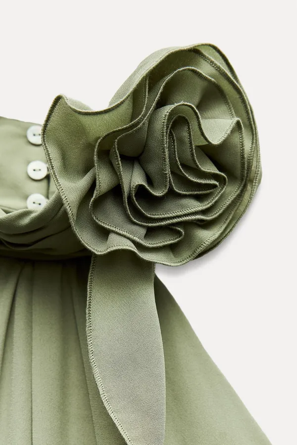 Zara dress maxi bohemian ruffled halter floral scarf wedding evening party - Image 12