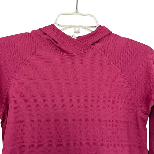 Lululemon Rest Less Hoodie Magenta Pink Textured Seamless Thumbholes 8 - Image 5