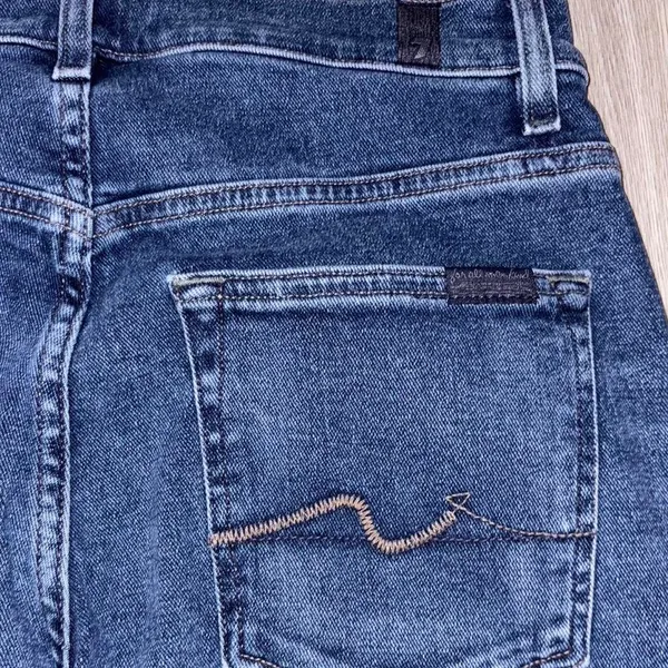 7 For All Mankind Jeans Dark Denim Straight Jeans - Image 6