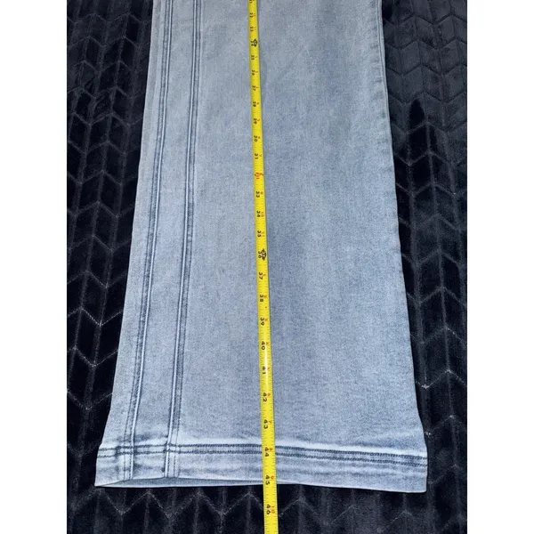 Risen Blue Denim Utility Pocket High‎ Rise Wide Leg Elastic Waistband Size 1XL - Image 10