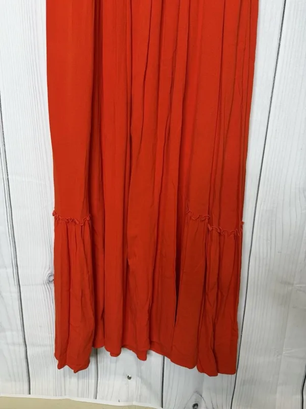 Mittoshop Sleeveless Pleated Maxi Sundress Sz L Spaghetti Straps Orange - Image 4