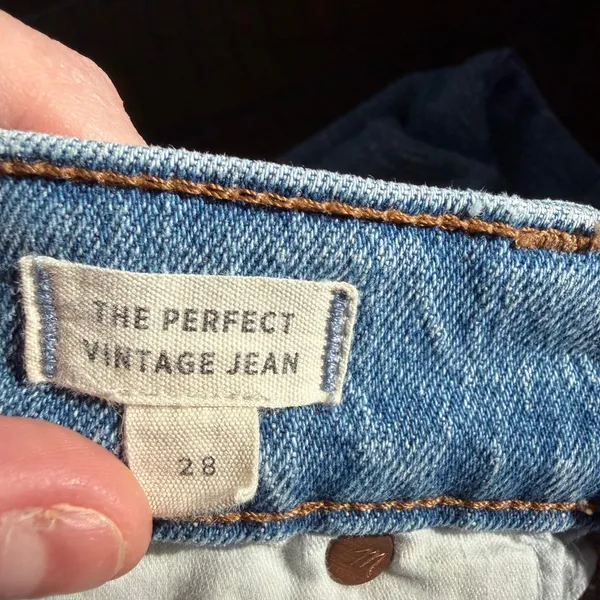 Madewell The Perfect Vintage Jean High Rise Raw Hem Blue Women 28 - Image 7