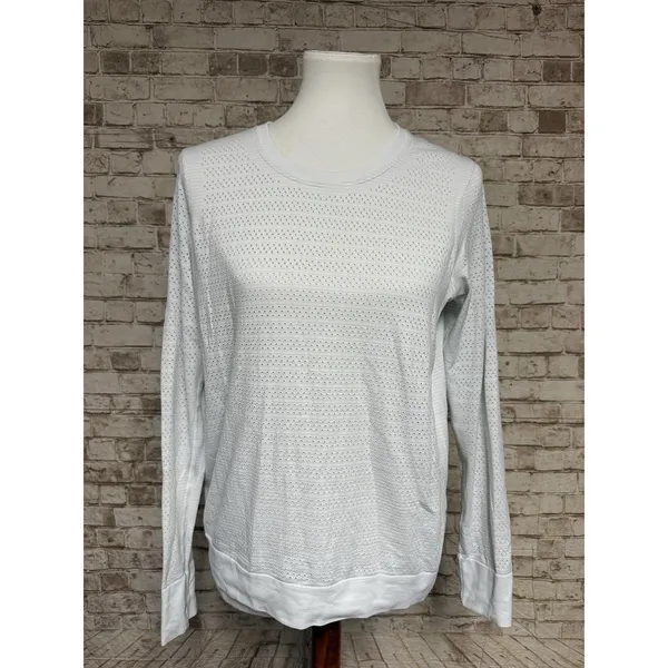 Lululemon Swiftly‎ Breathe Long Sleeve Top Womens 10 White Relaxed Fit Athletic - Image 2