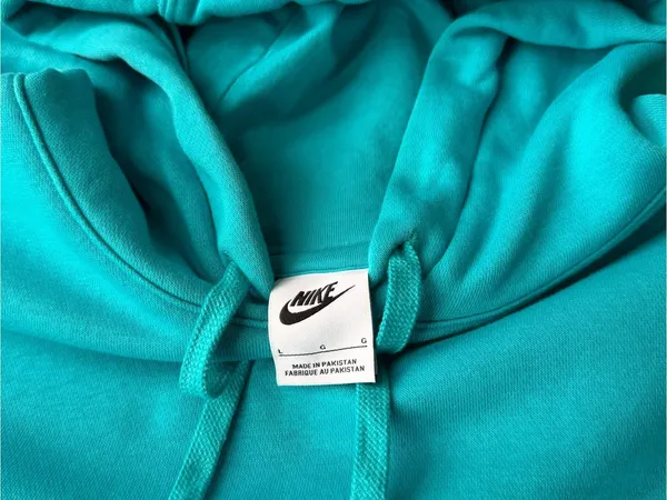 Nike Sportswear Club Fleece Turquoise Aqua Hoodie Pullover Size L - Image 4