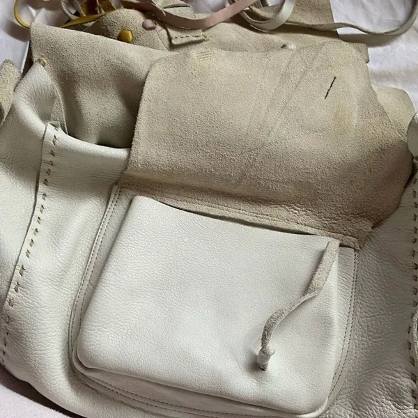 Village Tannery NYC Patchwork Leather Fringe Messenger Bag | Boho Crossbody Arti - Image 6