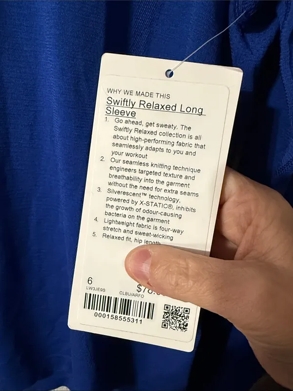 Lululemon Swiftly Relaxed along Sleeve Size 6 Clubhouse blue - Image 3