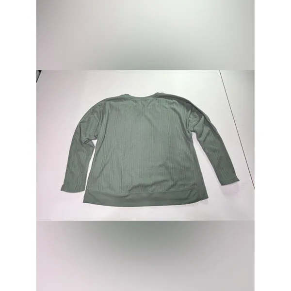 Democracy Sage Green Textured Waffle Knit Top Small - Image 6