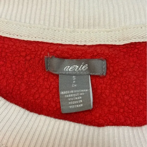 Aerie happy camper red white oversized pullover women's size women’s size small - Image 4
