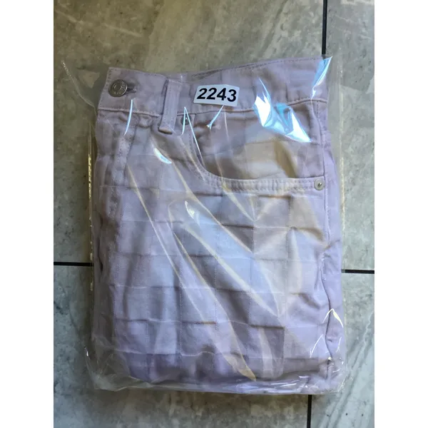 Madewell Lavender Purple Checkerboard High Rise Denim Shorts 27 NK854 - Image 9