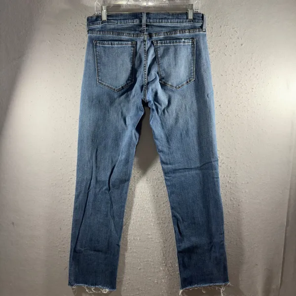 3210 | Banana Republic Girlfriend Raw Hem Straight Leg Jeans Blue Women 30 - Image 2