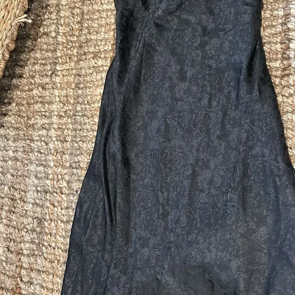 NWT Rachel Zoe Black Satin Slip Maxi‎ Dress Size XS - Image 4