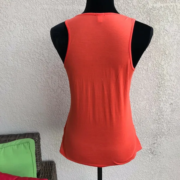 J. Crew Womens Tank Top Size XS Orange Eyelet‎ Dot Sleeveless 76808 - Image 2