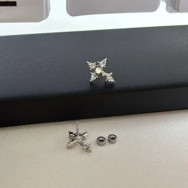CZ Cross Stud Earrings for Men Women Streetwear Punk Hip Hop Unisex Style - Image 3