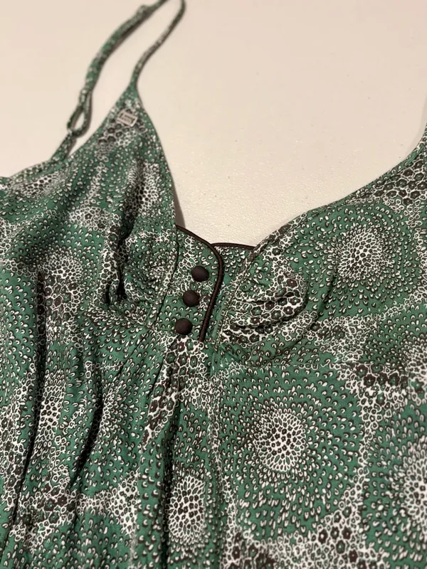 Vintage Y2K Miss Sixty Drop Waist Silk Blend Mini Dress NWOT Green Fairycore L - Image 3
