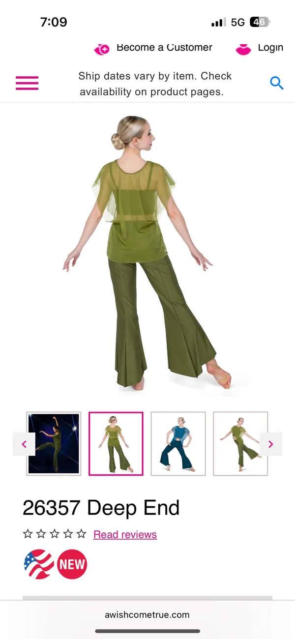 A wish come true dance costume MA Green Size M - Image 3