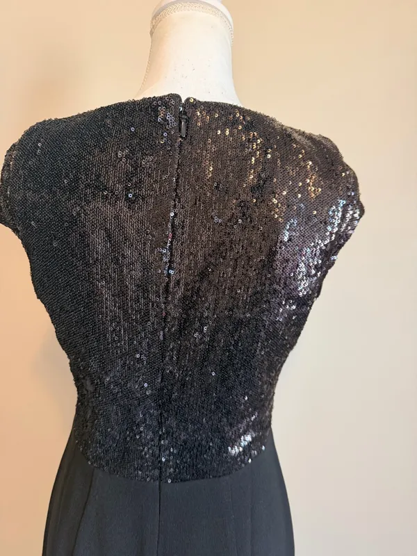 Dress the Population Jaleah Black Sequin V-Neck Midi Dress size XL NWT - Image 7