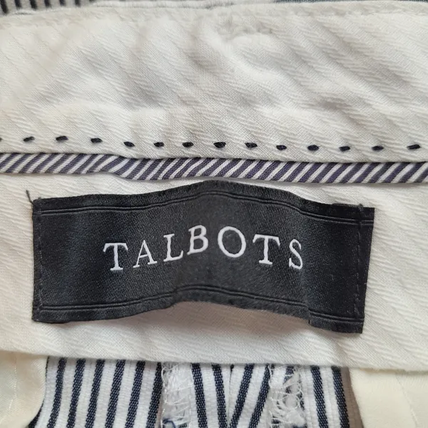 Talbots Navy and White Striped Hampshire Ankle Pants - Image 7