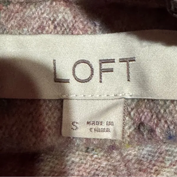 Loft Speckled Mock Neck Space‎ Dyed Tunic Sweater Tan Multi Size Small - Image 9