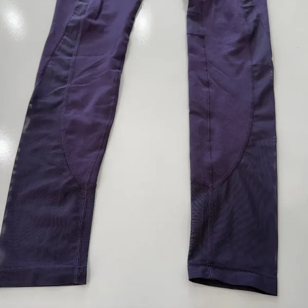 Gymshark Dry Full Length Leggings Purple Athletic Pants Cutout Mesh Size M - Image 2