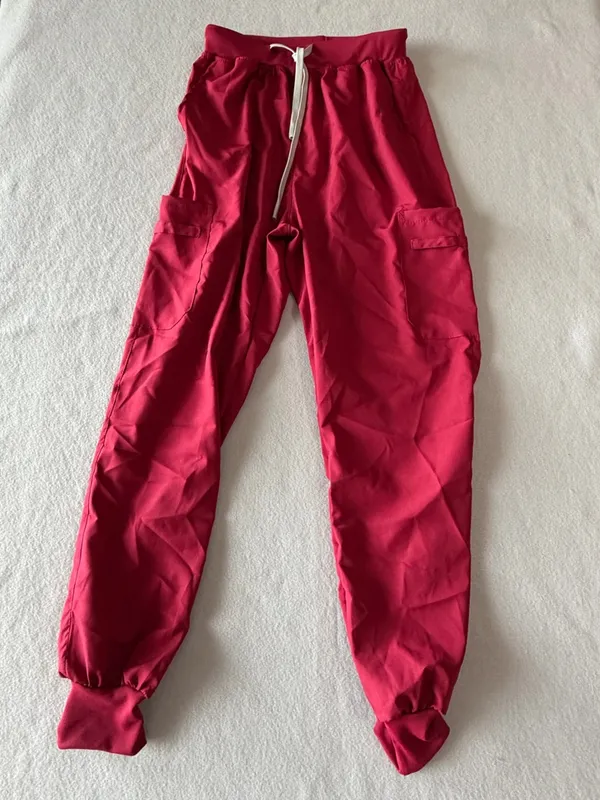 Women's Dark Red Two Piece Scrub Set Size Small #260806 - Image 6
