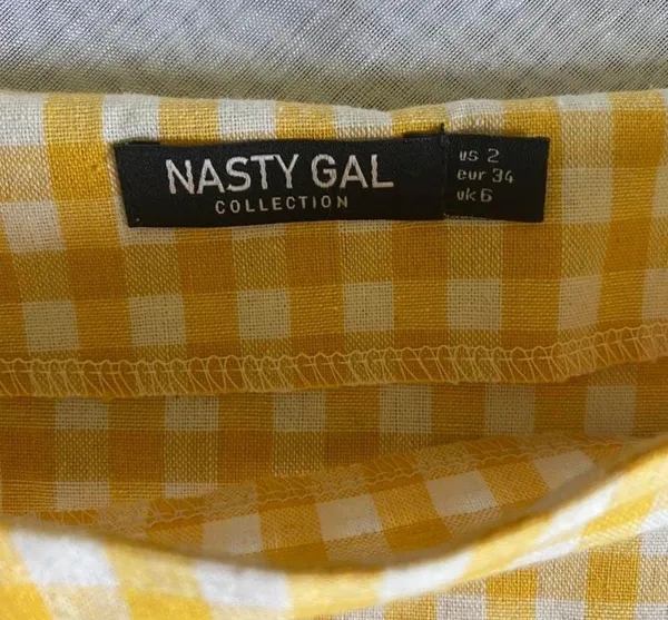 Nasty Gal Yellow Gingham  Mini Skirt - Image 3