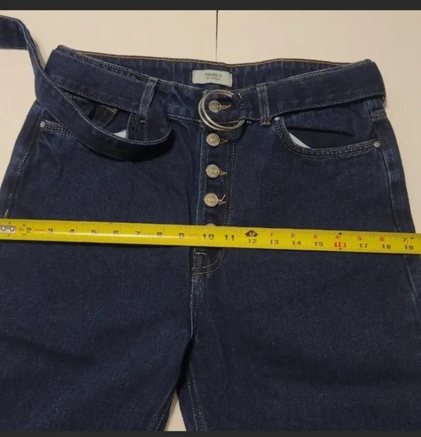 Forever 21 Womens Super Wide Leg Blue Jeans - Image 4