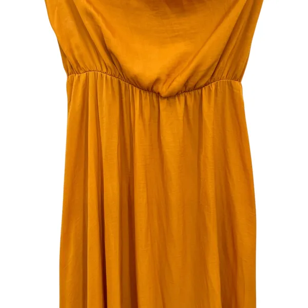 Maje Rasti One-Shoulder Dress Long High-Lo Satin Yellow Size 1 US‎ Small - Image 6