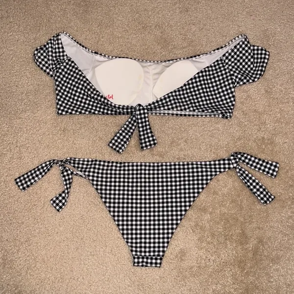 Cabana Del Sol Gingham Off the Shoulder Bikini - Image 2