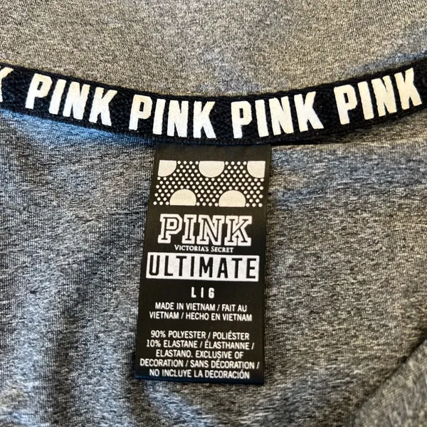 Victoria's Secret PINK Gray Pullover‎ Size Large - Image 2