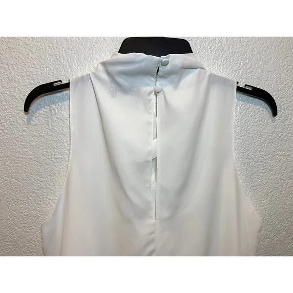 Women's ASOS Draped Cowl Neck Sleeveless Lightweight Summer Blouse White Size 8 - Image 6