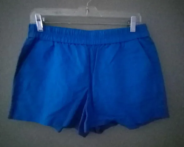 J.Crew 6 S Linen Blend Pull On Pocketed Short Shorts in Teal Blue - Image 4