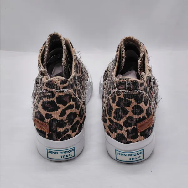 Jenn Ardor Womens Platform Sneakers Size 6 Leopard Print Distressed Y2K Street - Image 8